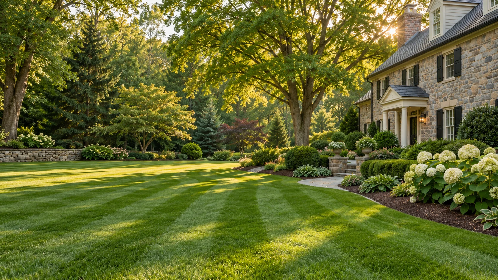 Comprehensive lawn care service and spring cleanup