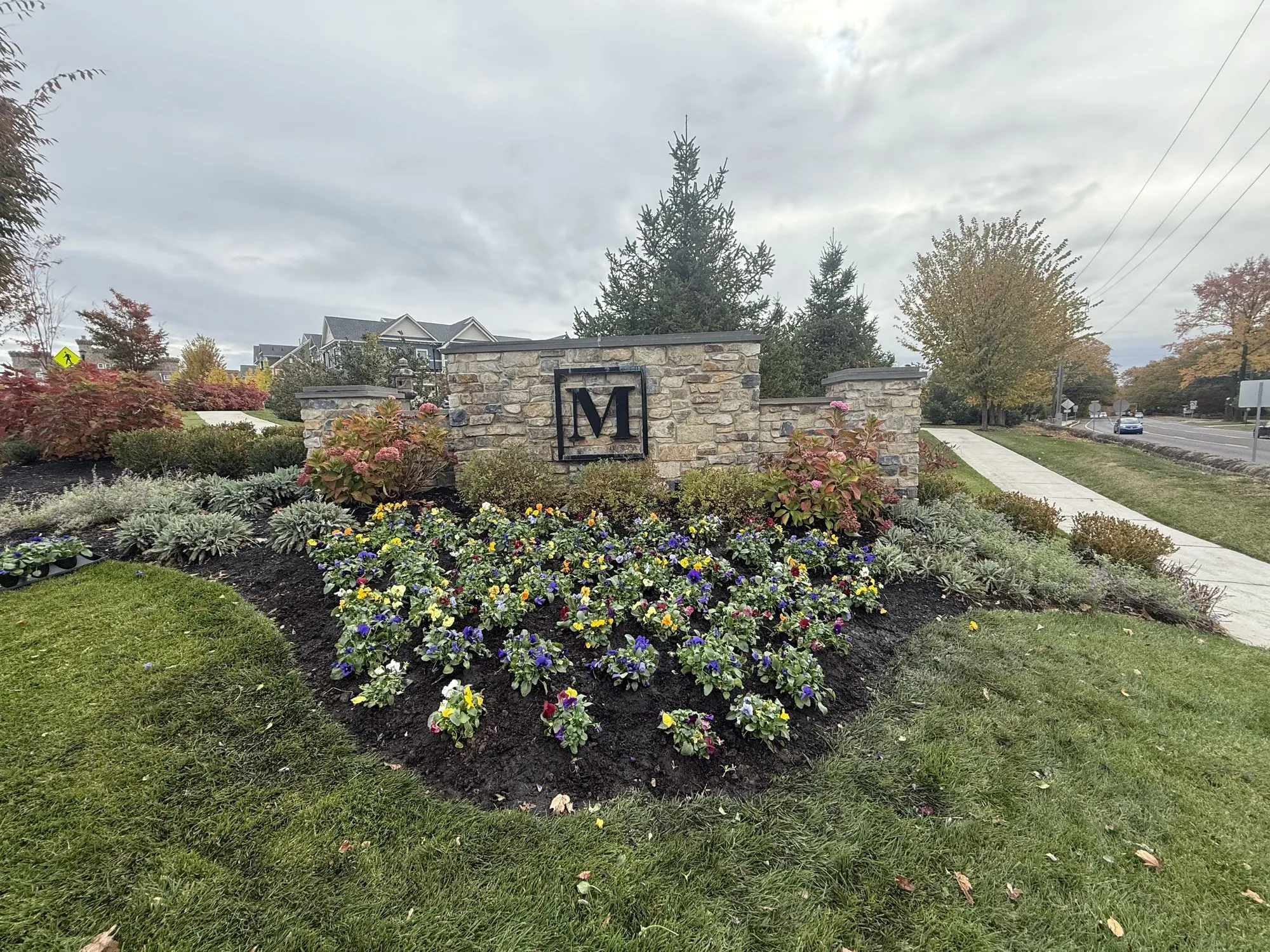 Professional landscape design with seasonal plantings in Bucks County PA